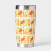 ああ、行く場所 | オレンジ色の文字パターン 保温保冷タンブラー (正面)