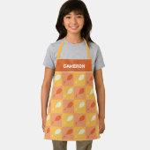 ああ、行く場所 | オレンジ色ブロックパターン エプロン (インサイチュ)