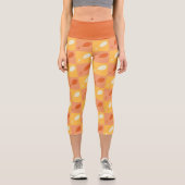 ああ、行く場所 | オレンジ色ブロックパターン カプリレギンス (正面)