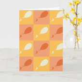 ああ、行く場所 | オレンジ色ブロックパターン カード (黄色い花)