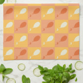 ああ、行く場所 | オレンジ色ブロックパターン キッチンタオル (折り畳み)