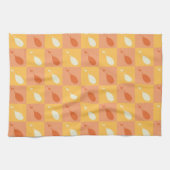 ああ、行く場所 | オレンジ色ブロックパターン キッチンタオル (横)