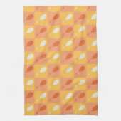 ああ、行く場所 | オレンジ色ブロックパターン キッチンタオル (縦)