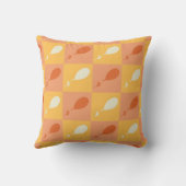 ああ、行く場所 | オレンジ色ブロックパターン クッション (裏面)