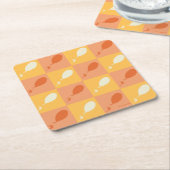 ああ、行く場所 | オレンジ色ブロックパターン スクエアペーパーコースター (アングル)