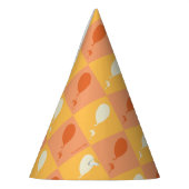 ああ、行く場所 | オレンジ色ブロックパターン パーティーハット (左)