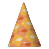 ああ、行く場所 | オレンジ色ブロックパターン パーティーハット (右)