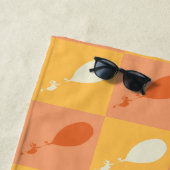 ああ、行く場所 | オレンジ色ブロックパターン ビーチタオル (インサイチュ)