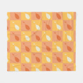 ああ、行く場所 | オレンジ色ブロックパターン フリースブランケット (正面(横))