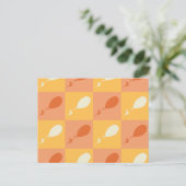 ああ、行く場所 | オレンジ色ブロックパターン ポストカード (スタンド正面)