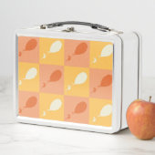 ああ、行く場所 | オレンジ色ブロックパターン メタルランチボックス (インサイチュ)