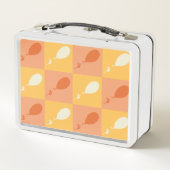 ああ、行く場所 | オレンジ色ブロックパターン メタルランチボックス (裏面)