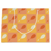 ああ、行く場所 | オレンジ色ブロックパターン ラージペーパーバッグ (正面)