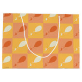 ああ、行く場所 | オレンジ色ブロックパターン ラージペーパーバッグ (裏面)