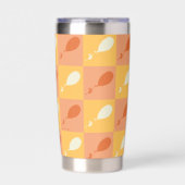 ああ、行く場所 | オレンジ色ブロックパターン 保温保冷タンブラー (正面)