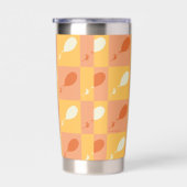 ああ、行く場所 | オレンジ色ブロックパターン 保温保冷タンブラー (右面)