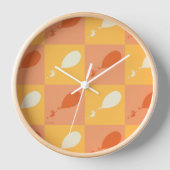 ああ、行く場所 | オレンジ色ブロックパターン 壁時計 (正面)