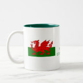ああ! 、起こっている何が! …ウェールズの旗のマグ ツートーンマグカップ (左)