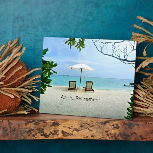 ああ…退職リラックスビーチ フォトプラーク (側面)