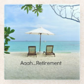 ああ…退職 ガラスコースター (正面)