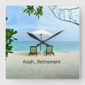 ああ…退職 スクエア壁時計 (正面)