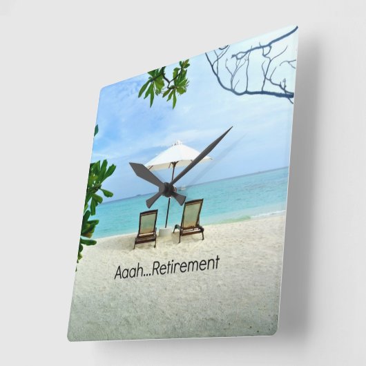 ああ…退職 スクエア壁時計 (傾斜)