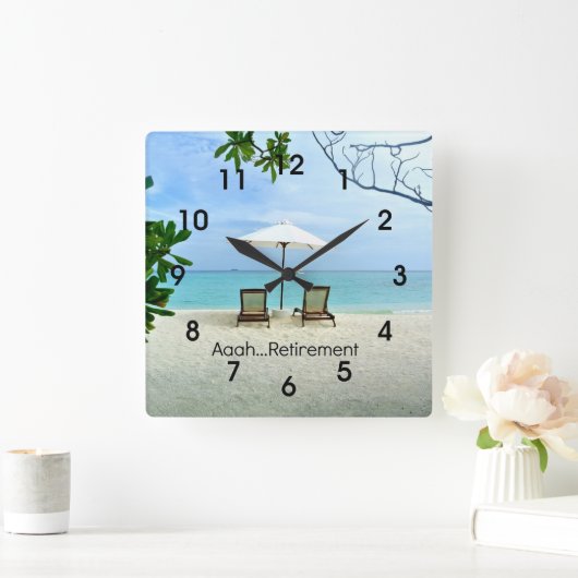 ああ…退職 スクエア壁時計 (ホーム)