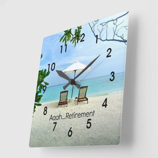 ああ…退職 スクエア壁時計 (傾斜)