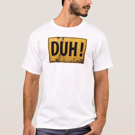 ああ! – 金おもしろい属危険警戒のジョークのサイン Tシャツ (正面)
