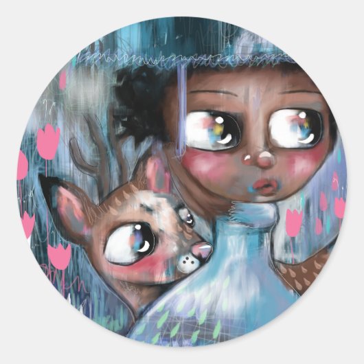 ああ！雨が降っている ラウンドシール (正面)