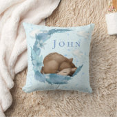 ああ、鹿&ブルークラウドダスト男の赤ちゃん子供部屋 クッション (ブランケット)