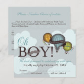 ああlilの人の熱気の気球RSVPカード 出欠カード (正面/裏面)