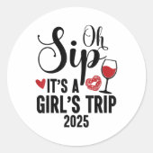 ああSipその女の子の旅2025女の子の週末の旅行 ラウンドシール (正面)