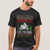 ああWおもしろいバイクの醜い乗ることだ Tシャツ (正面)