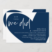 ああyes我々は、ウェディングモダンレセプションディナー 招待状 (正面/裏面)