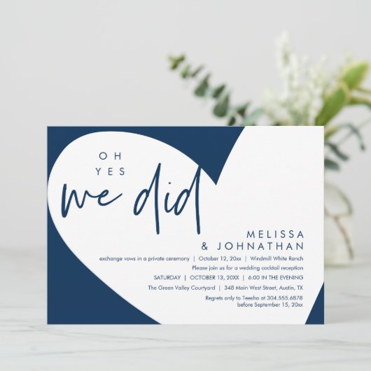 ああyes我々は、ウェディングモダンレセプションディナー 招待状 (スタンド正面)