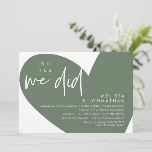 ああyes我々は、ウェディングモダンレセプションディナー 招待状 (スタンド正面)