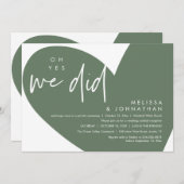 ああyes我々は、ウェディングモダンレセプションディナー 招待状 (正面/裏面)