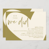 ああyes我々は、ウェディングモダンレセプションディナー 招待状 (正面/裏面)