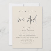 ああyes我々は、結婚式のレセプションディナー踊り 招待状 (正面)