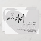 ああyes我々は、結婚式のレセプションディナー踊り 招待状 (正面/裏面)