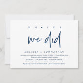 ああyes我々は、結婚式のレセプションディナー踊り 招待状 (正面)