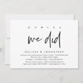 ああyes我々は、結婚式のレセプションディナー踊り 招待状 (正面)