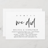 ああyes我々は、結婚式のレセプションディナー踊り 招待状 (正面/裏面)