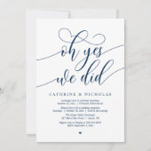 ああYes、我々は、スクリプトモダンウェディングレセプション 招待状 (正面)