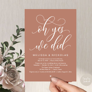 ああYes、我々は、ロマンチック結婚な駆け落ちパーティー 招待状