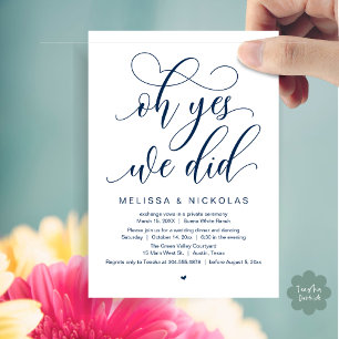 ああYes、我々は、ロマンチック結婚な駆け落ちパーティー 招待状