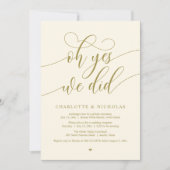 ああYes、我々は、結婚の駆け落ち夕食のパーティー 招待状 (正面)