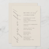 ああYes、我々は、結婚の駆け落ち夕食のパーティー 招待状 (正面/裏面)