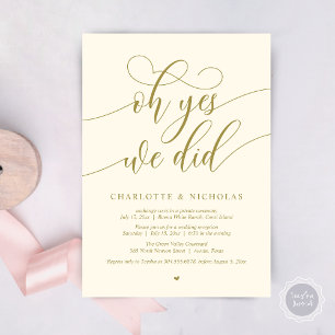 ああYes、我々は、結婚の駆け落ち夕食のパーティー 招待状